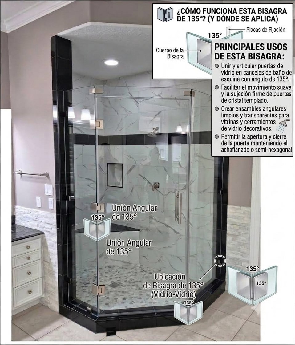 Bisagra de 135°: cómo funciona y dónde se aplica