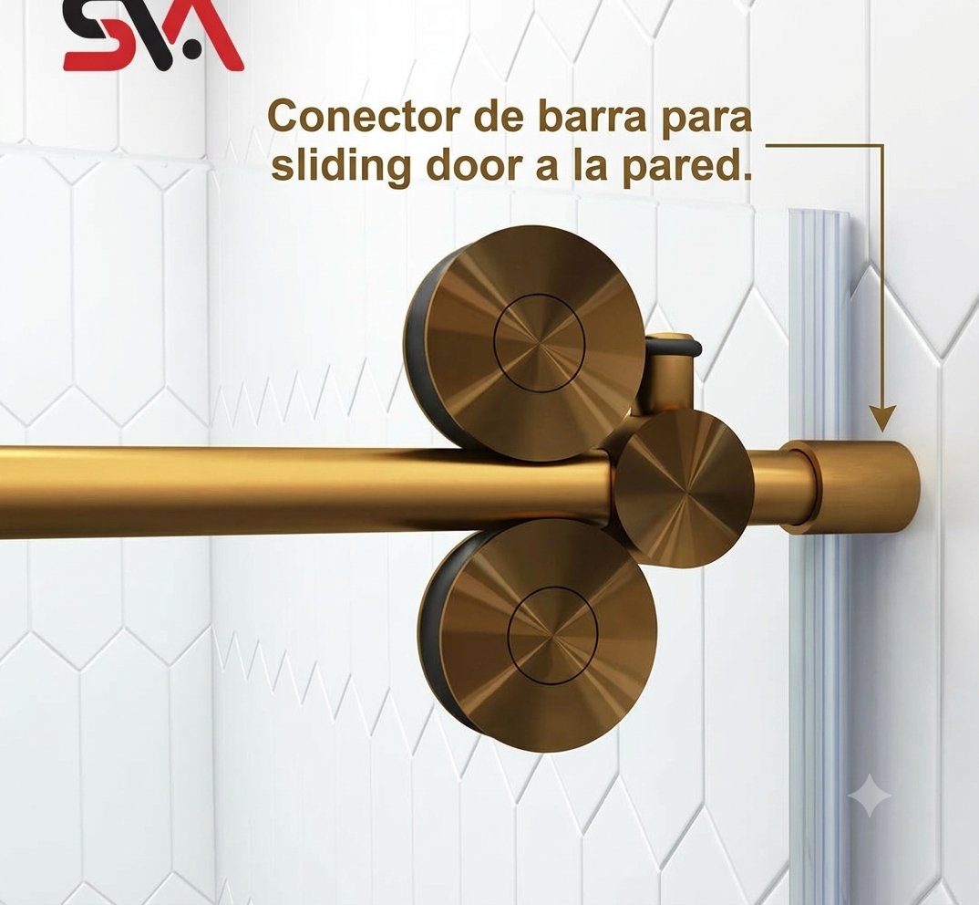Conector de barra para sliding door a la pared