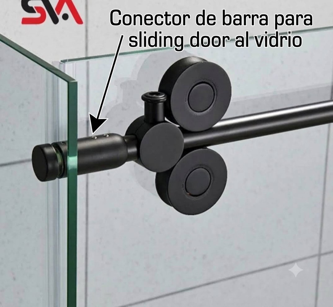 Conector de barra para sliding door al vidrio