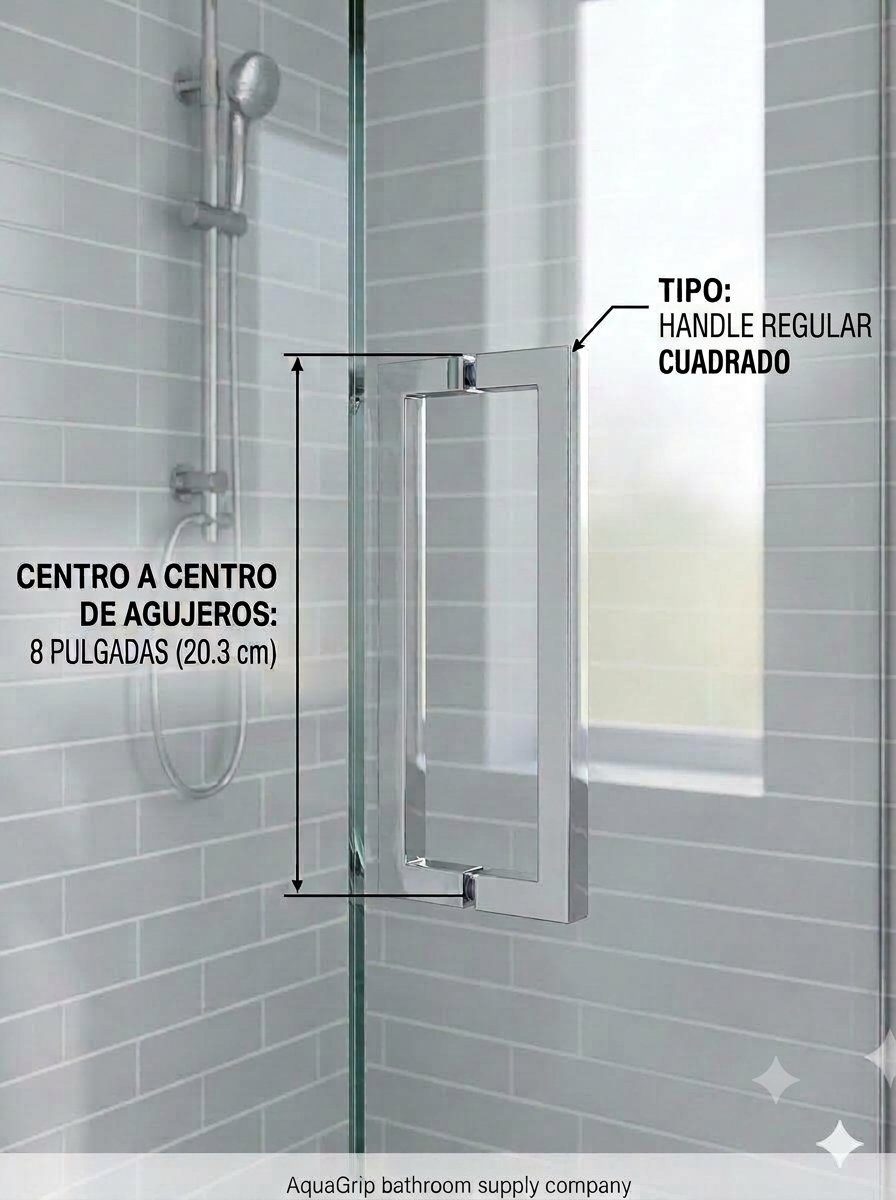 Handle regular cuadrado: agujeros centro a centro de 8 pulgadas