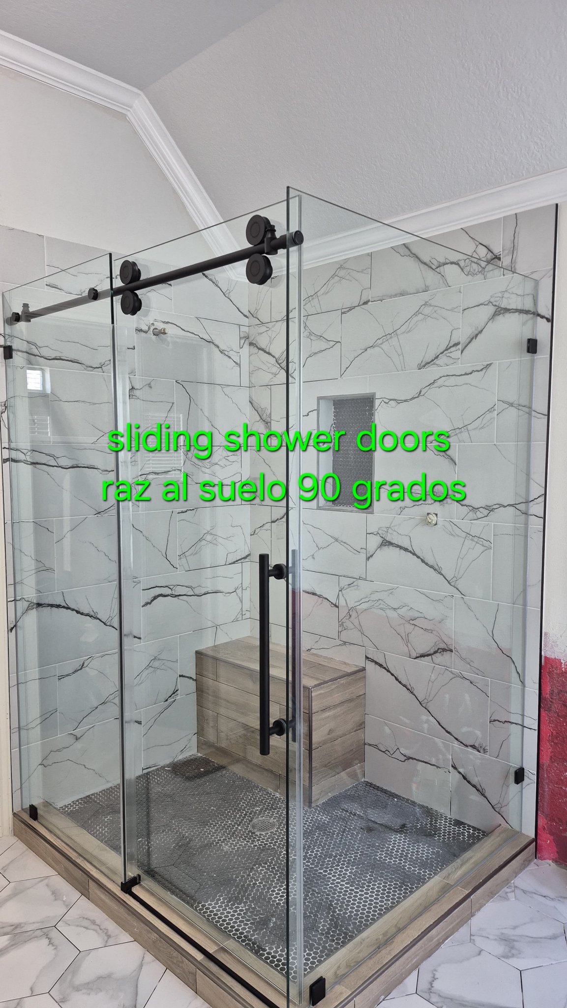 Sliding shower doors ras al suelo, 90 grados
